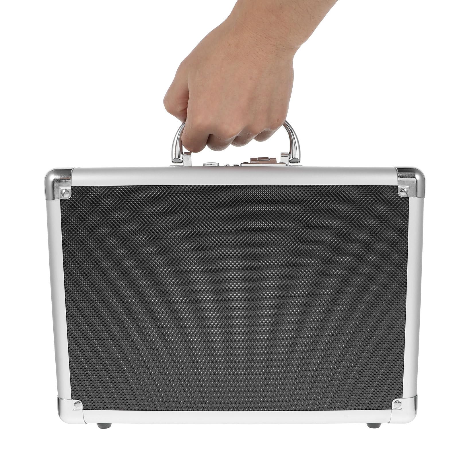 NUOBESTY Boîte de Rangement Rigide en Alliage D'aluminium Petite Taille avec Serrure à Code, Mousse Alvéolée et Plate, Étui Métallique de Transport Polyvalent pour Outils, Matériel Médical