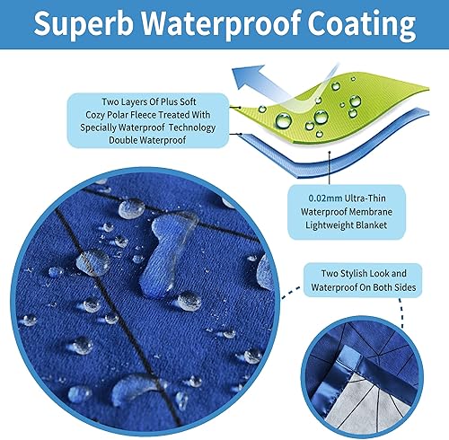 Miniatura 2 de Softan Funda de manta impermeable de 90 x 90 pulgadas para bebés, adultos, perros, gatos o cualquier mascota, protector de 3 capas y manta 100% a