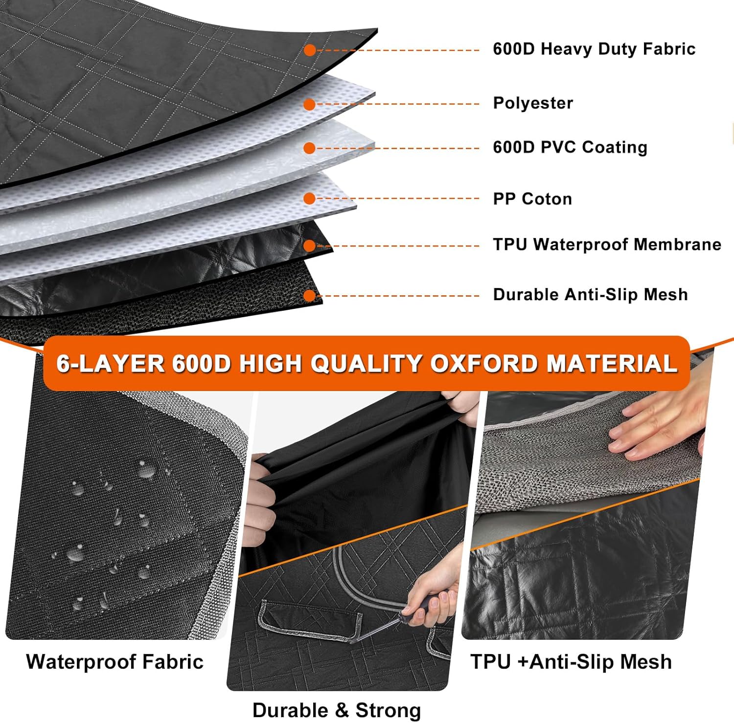 Dog Car Seat Cover Compatible with 2021-2025 Ford Bronco Sport, Waterproof Pet Bench Seat Cover for Back Seat, 600D Heavy Duty Scratch Proof Nonslip Truck Seat Covers for Dogs