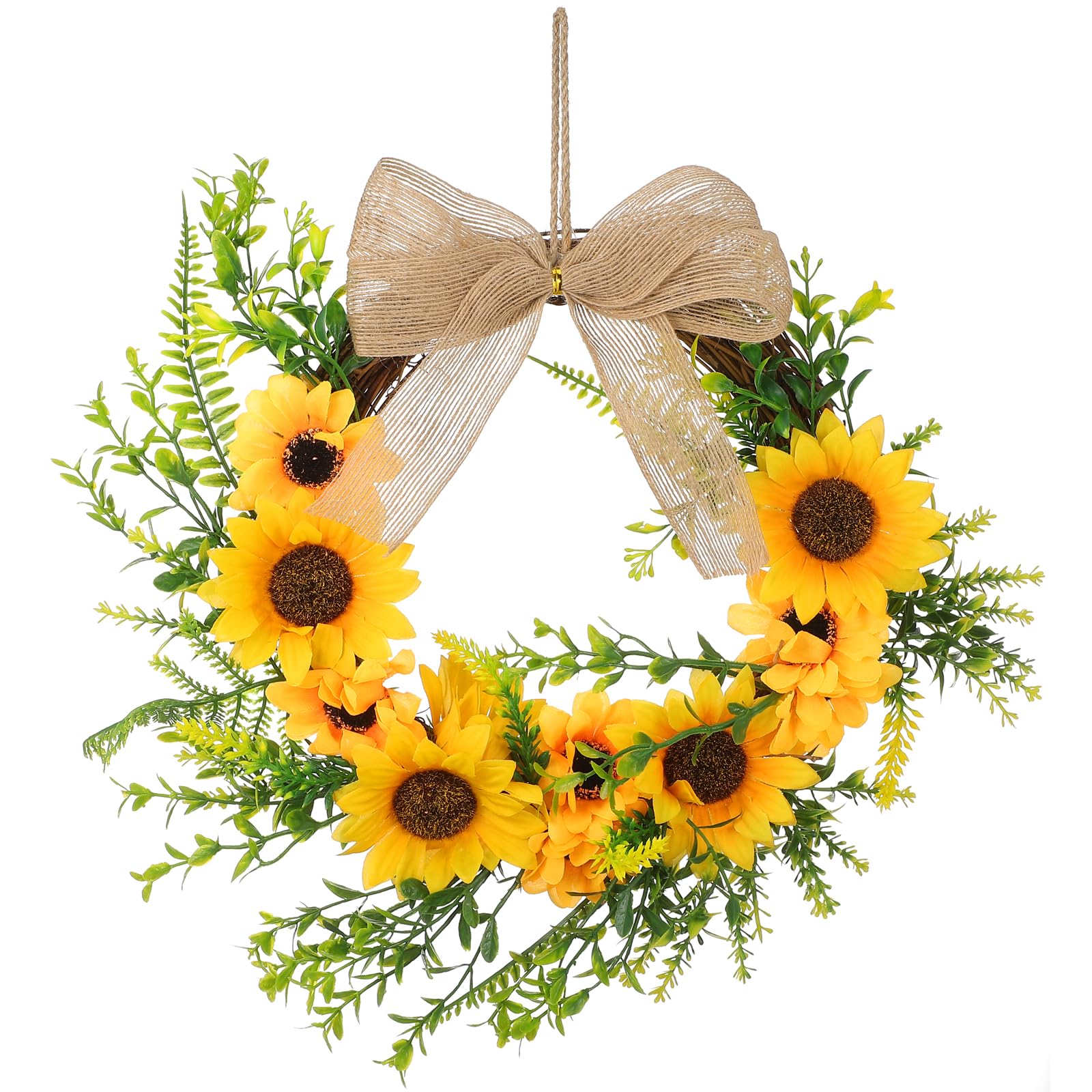 Couronne de fleurs artificielles pour porte d'entrée pour égayer une façade sombre sans entretien