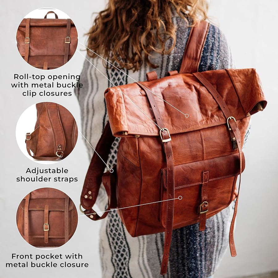 Amazon.com: BERLINER BAGS Vintage Genuine Leather Backpack Leeds