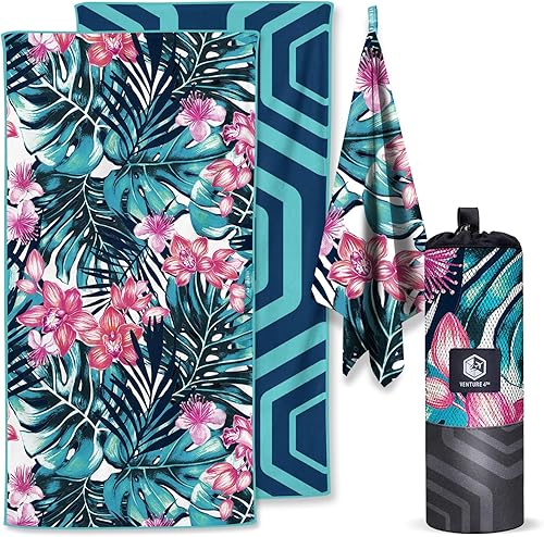 Miniatura 13 de VENTURE 4TH Toalla de playa de microfibra: secado rápido, compacta, libre de arena, absorbente, a prueba de arena y ligera - Perfecta para Turtle Bay