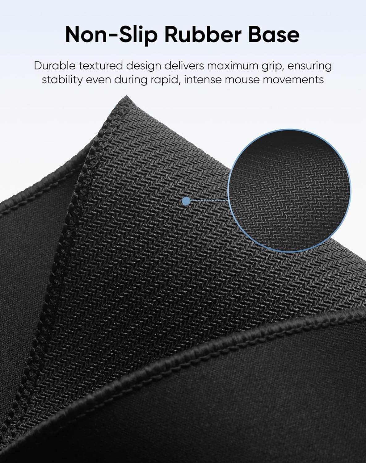 Reniteco Large Gaming Mouse Pad with Durable Stitched Edges, Non-Slip Rubber Base, Black Mousepad Mouse Mat Desk Pad for Home Office Gaming, 35.4''x15.7''x0.12'', Black
