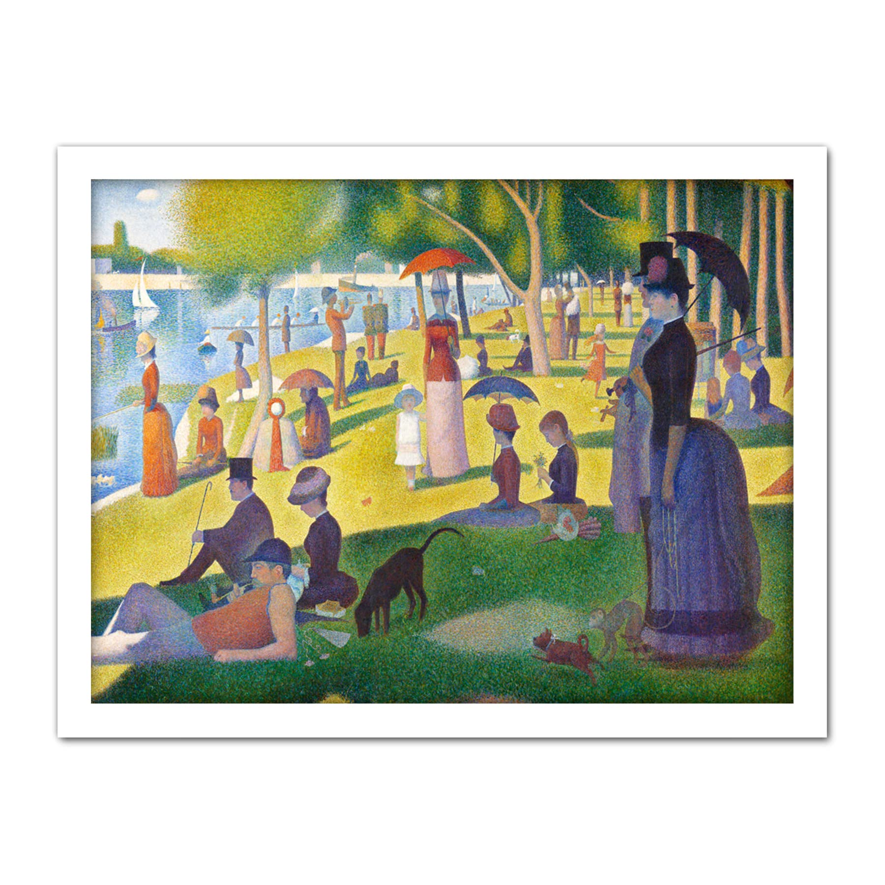 Seurat Sunday Afternoon La Grande Jatte Painting Large Framed Art Print Poster Wall Decor 18x24 in