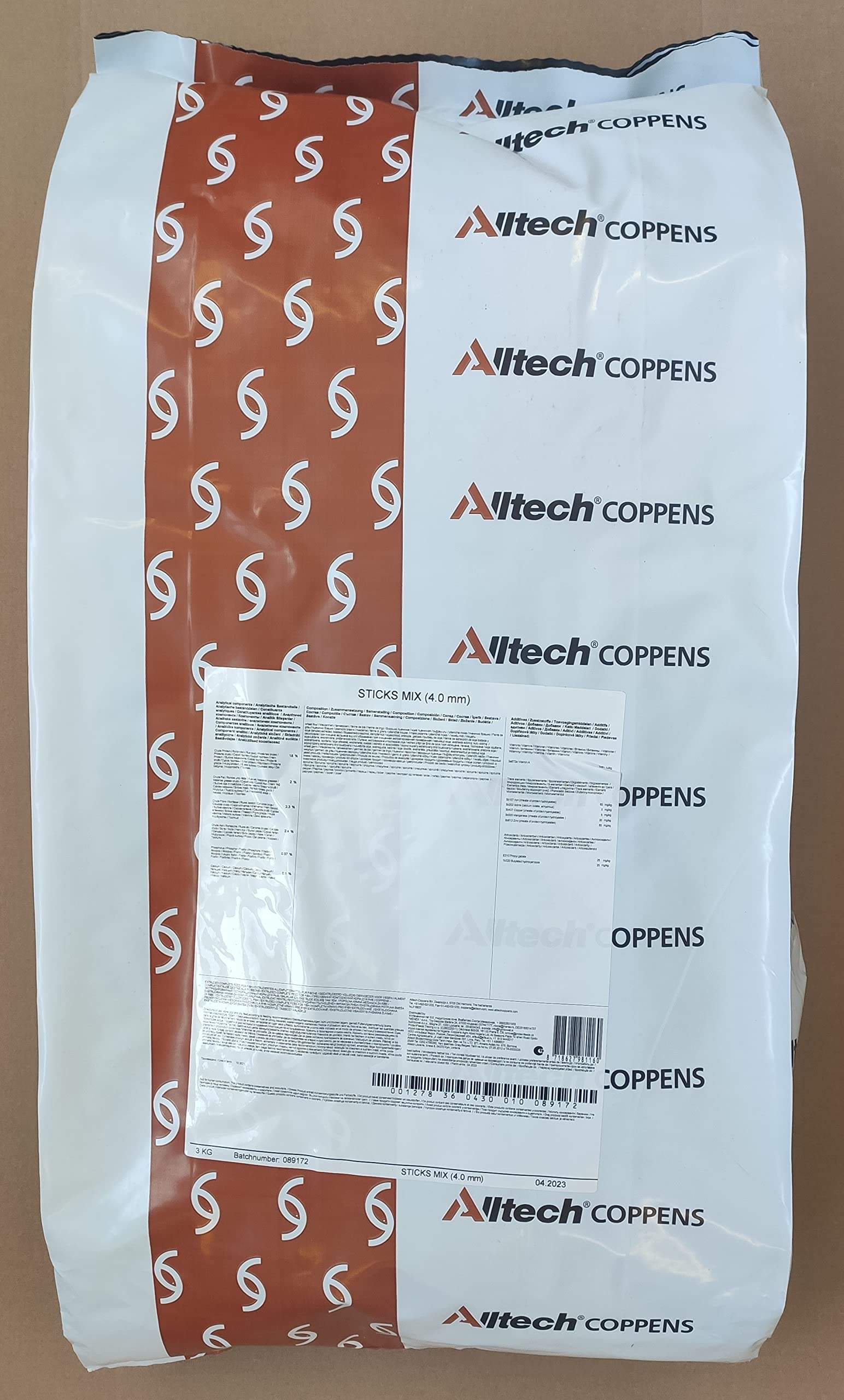 (Grundpreis 0,55 Euro/L) - 35 Liter Sticks Mix 4,0 mm - Koi - Goldfisch - Koifutter - Teichsticks