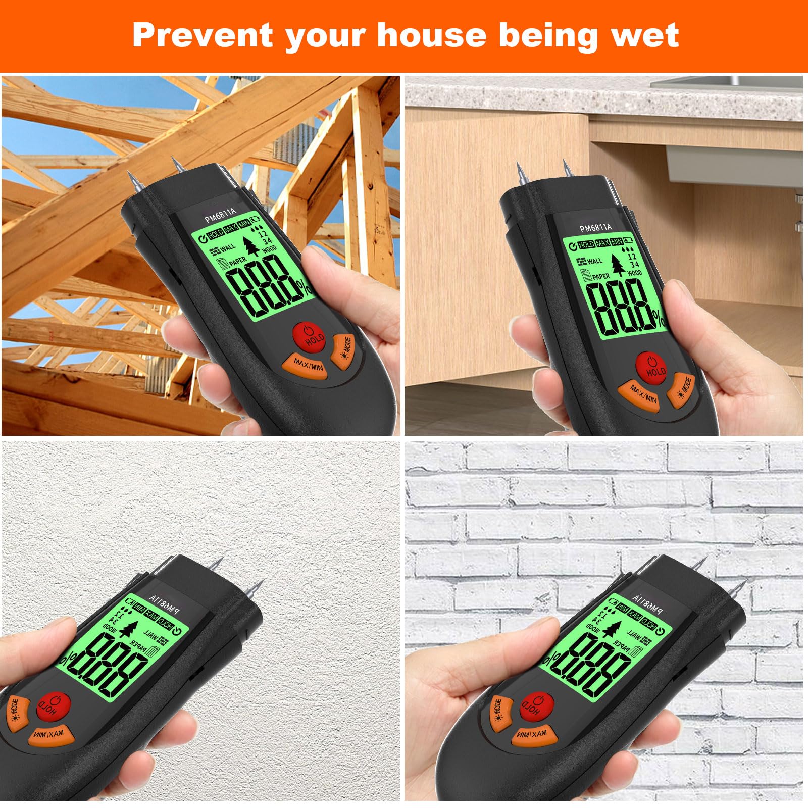 Wood Moisture Meter - Detect Water Leaks & Prevent Damage -4
