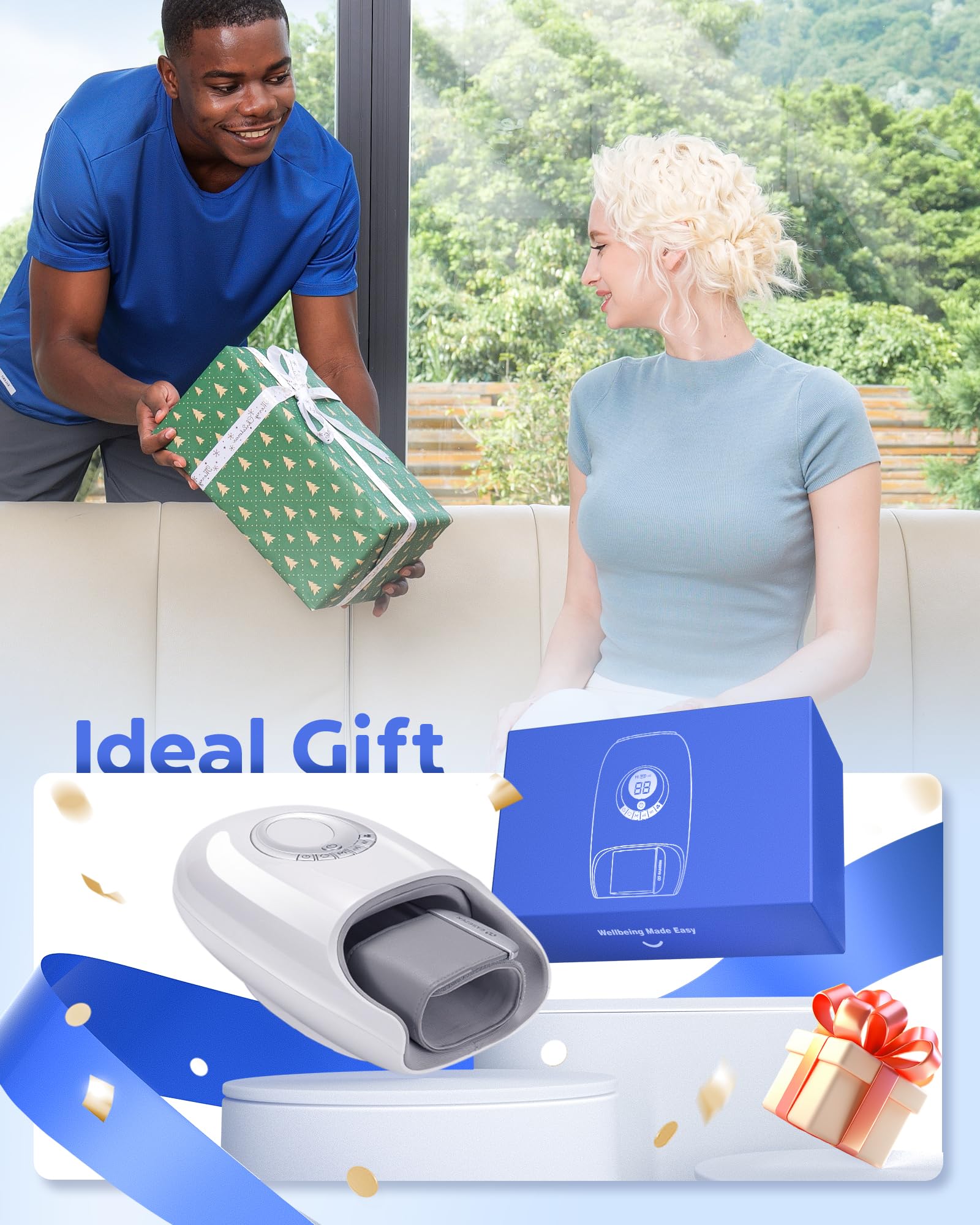 Masajeador de manos mejorado con calor y compresión, refrigeración con ventilador y masaje de muñeca para artritis y túnel carpiano, relajación para oficina y hogar, regalos para mamá y papá