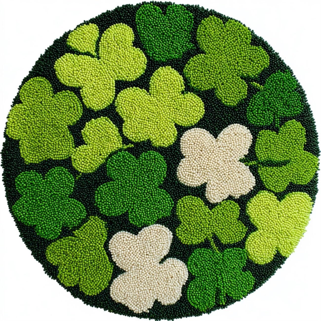 Kitquiver Latch Hook Carpet Kits Plant Leaves 80x80cm