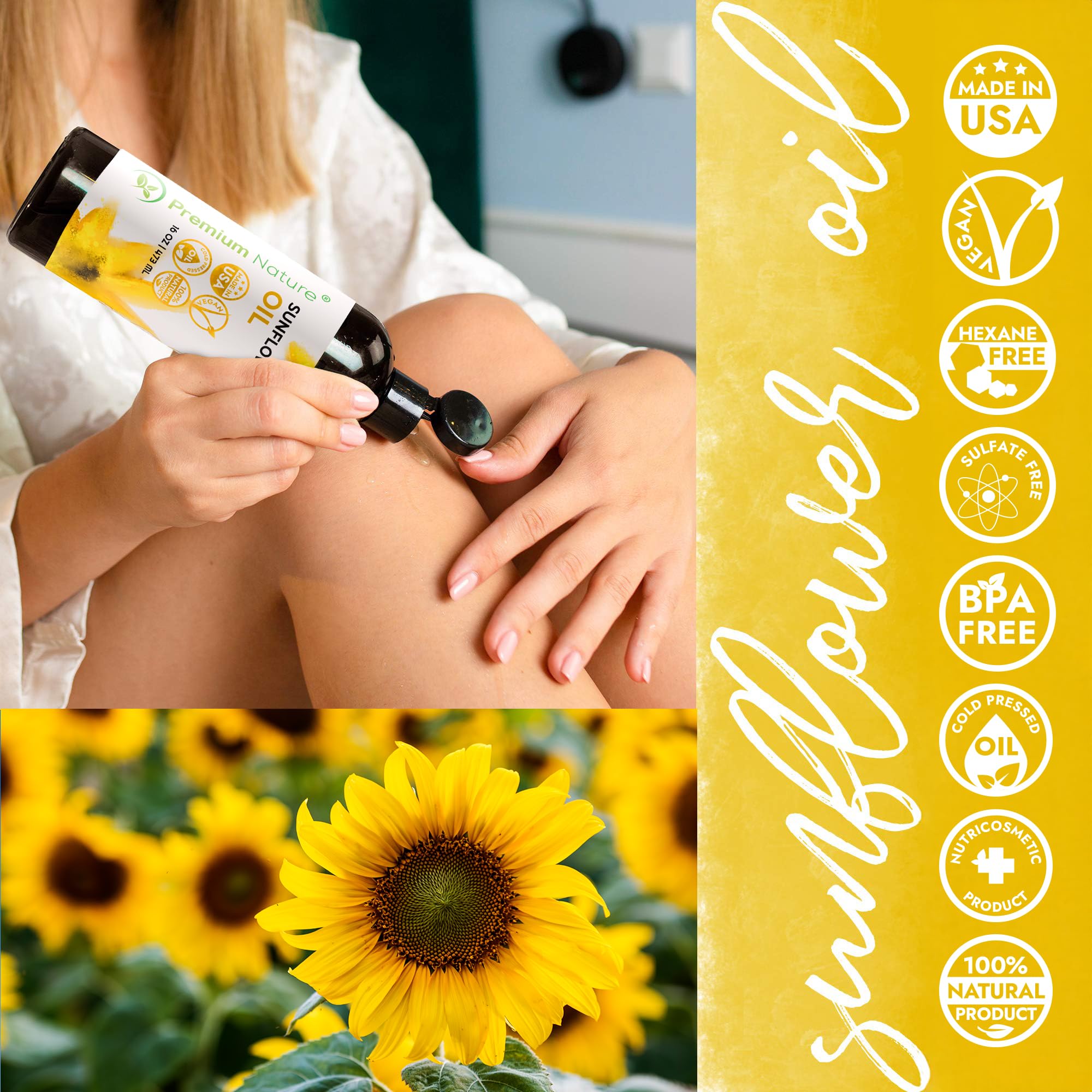 Organic Sunflower Oil Cold Pressed - Sunflower Seed Oil Unrefined