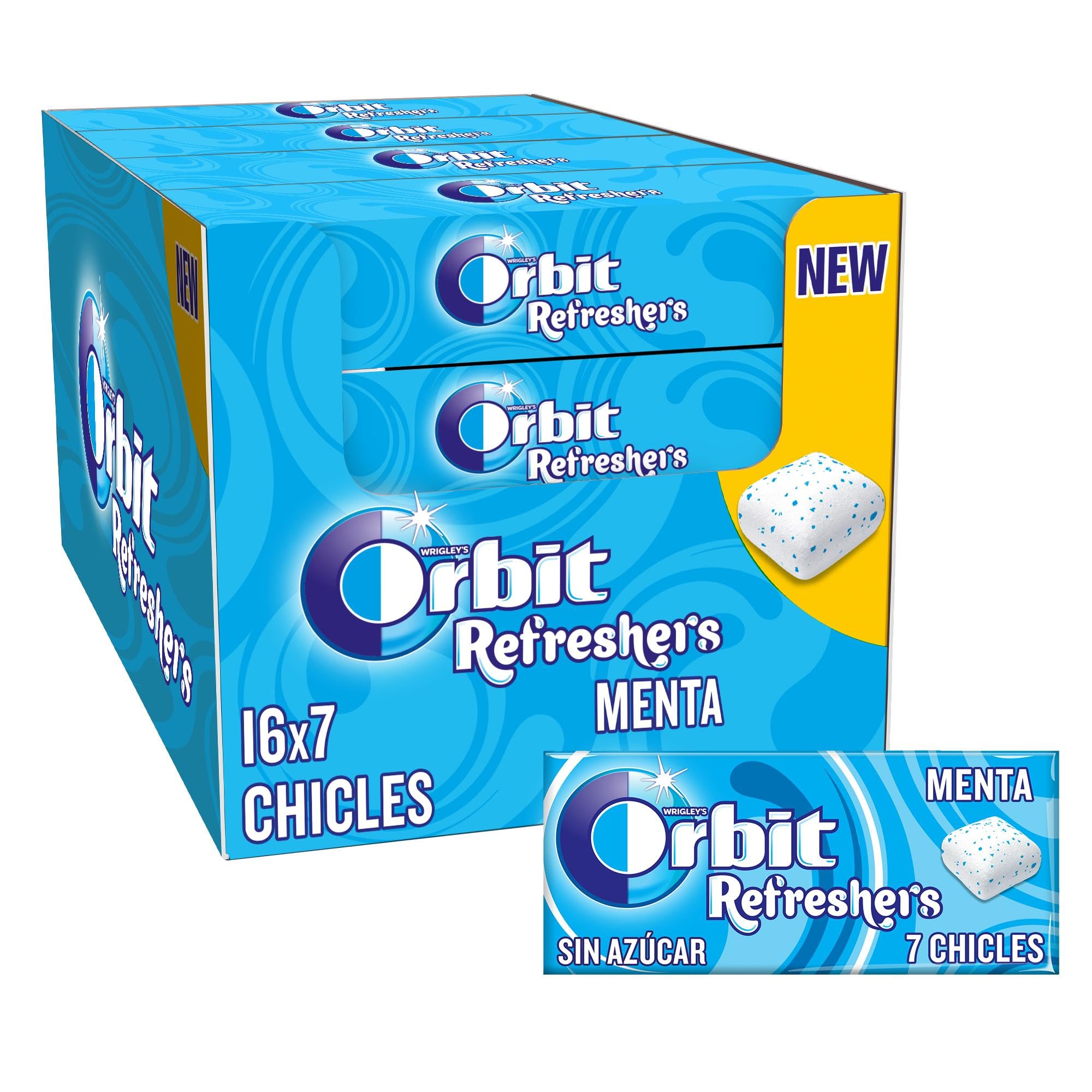 Orbit Refreshers Chicles Sin Azúcar Sabor Menta Pack Bolsillo 112 Chicles
