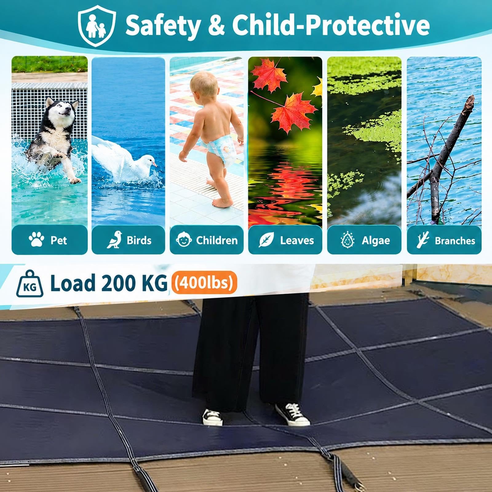 Kits Completos de Cubierta de Piscina Seguridad de Invierno Reutilizable