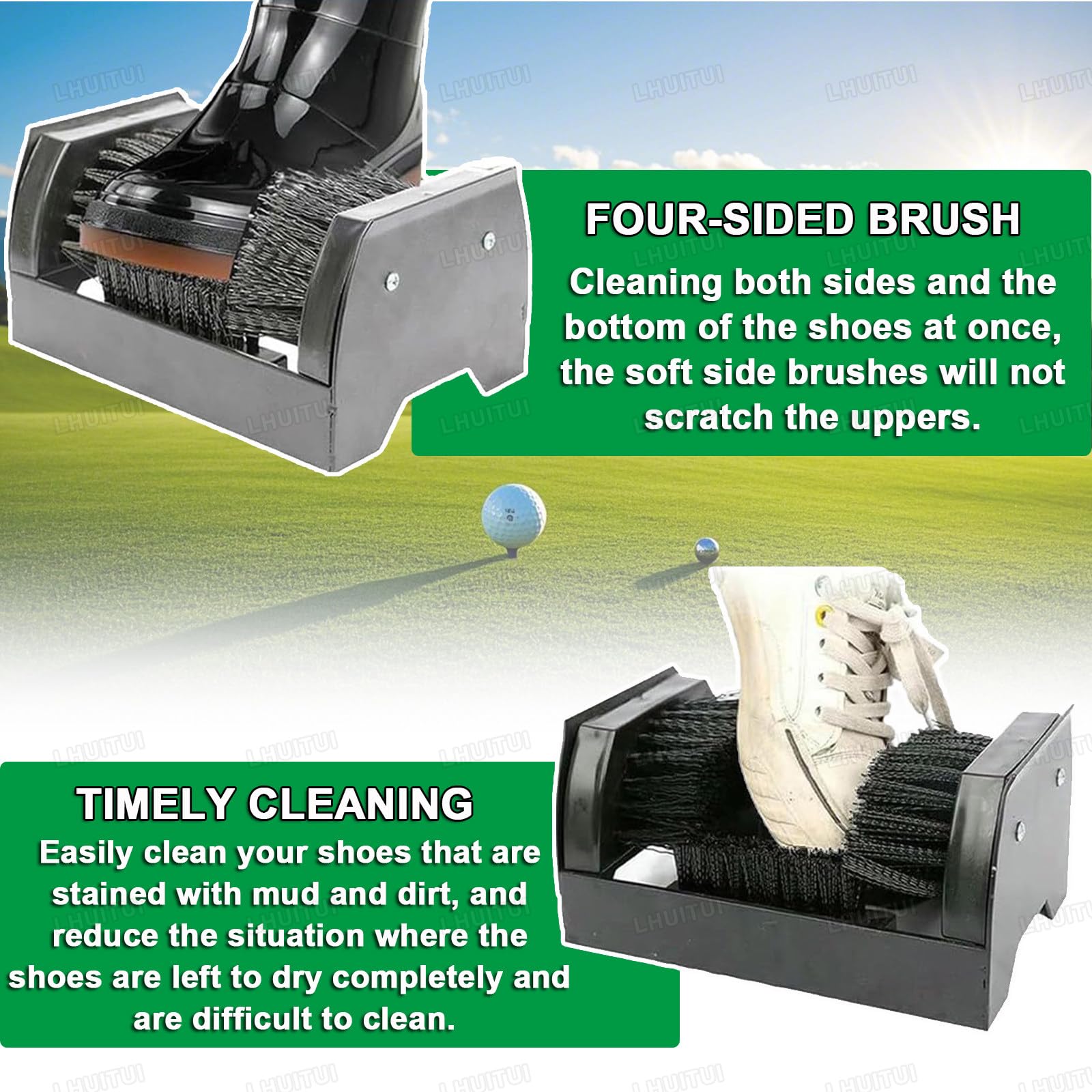 Limpiador Botas Alta Resistencia, Cepillo Botas/Cepillo Calzado, Cepillo Botas Y Calzado Eliminar El Barro, Cepillo con Cerdas Nylon Doble Cara, para Campos Golf, Campings, Sitios Construcción