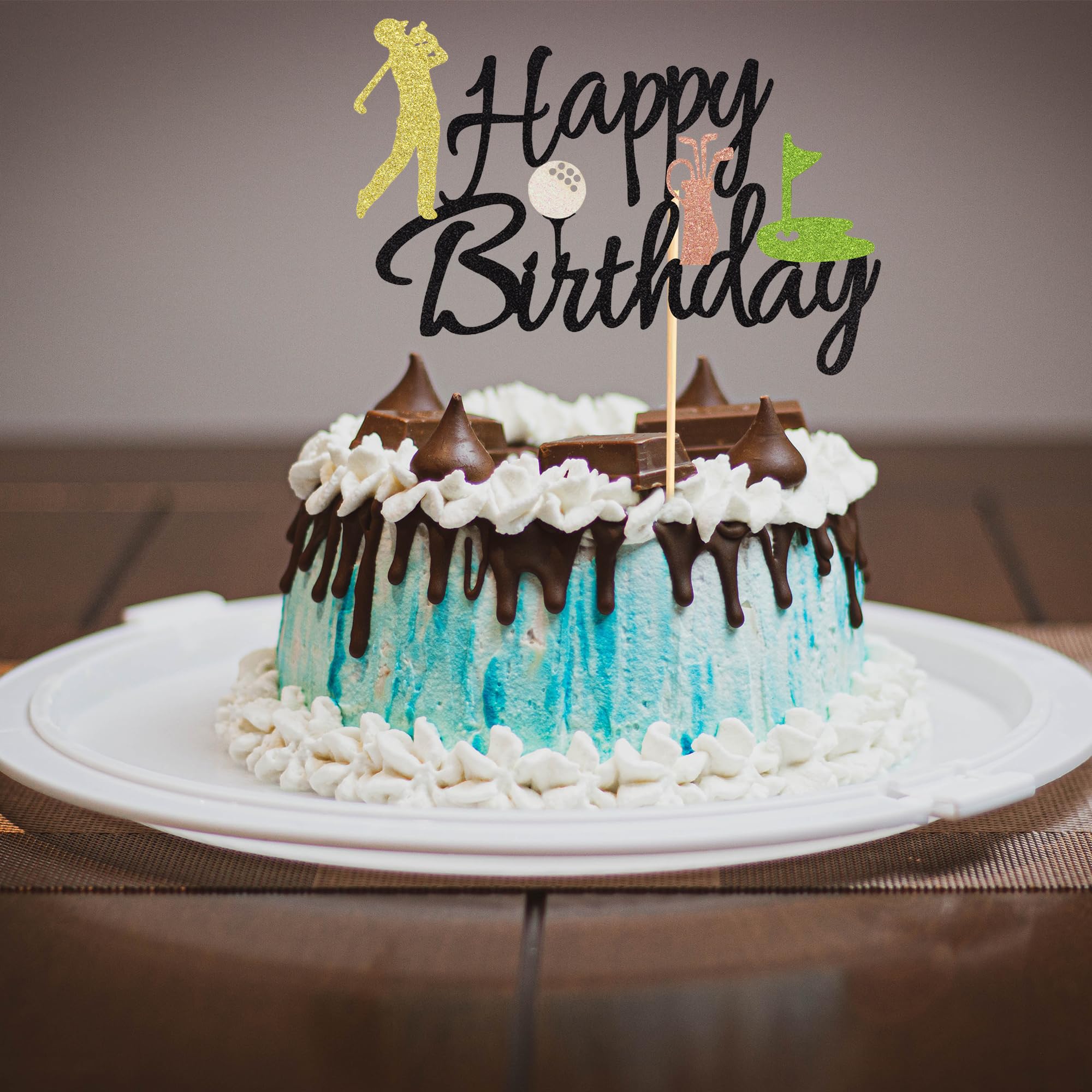Golf Kuchenaufsatz Zum Geburtstag – Dekoration Mit Golfball & Spieler, Für Sport-Themenparty