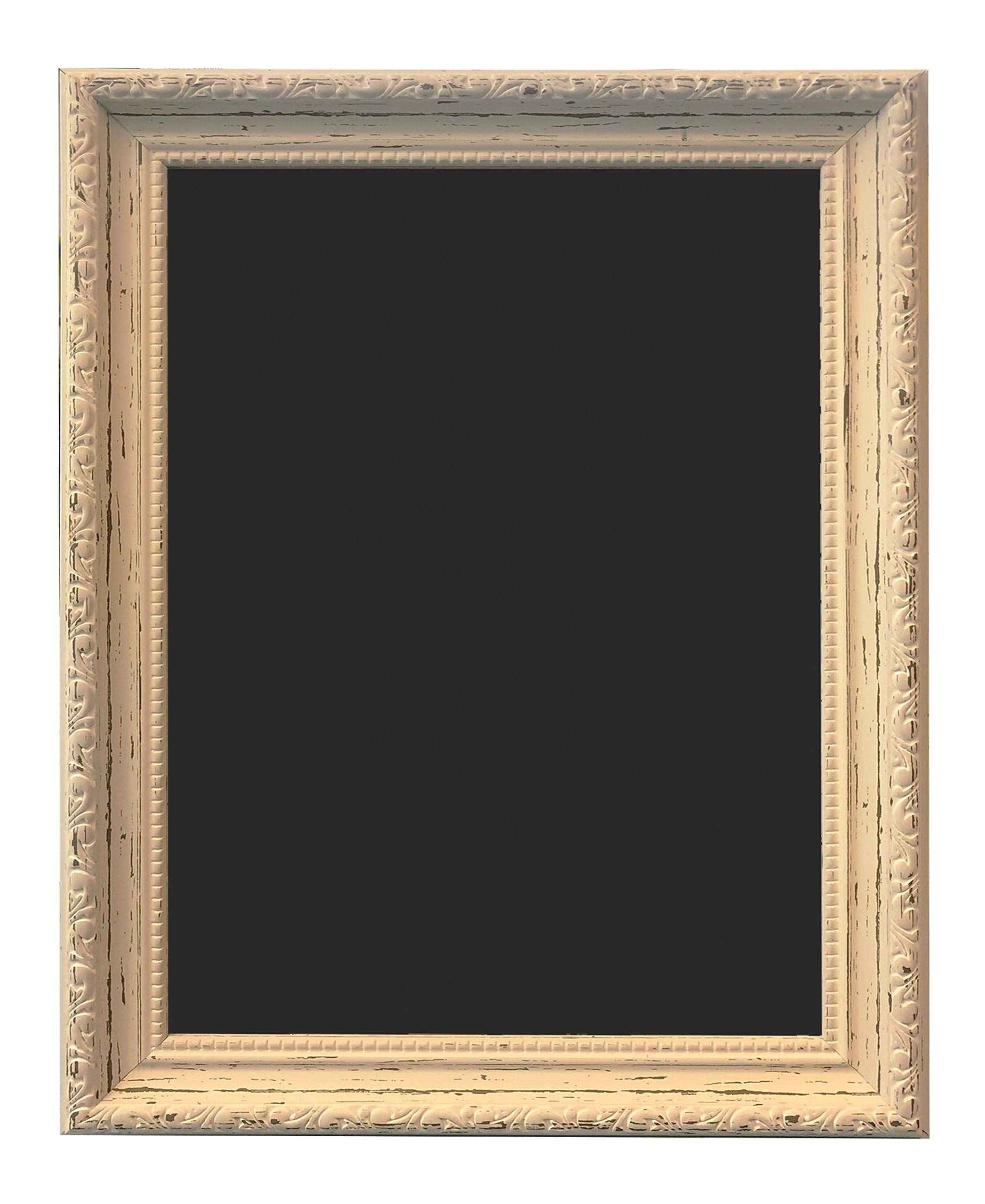 Shabby Chic Distressed White Photo Frame with Black Backing Board 24 x 18 inch
