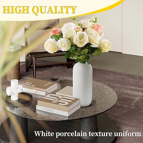 Miniatura 2 de Juego de 3 jarrones para flores, jarrones de cerámica minimalistas para decoración del hogar, jarrón blanco alto para centros de mesa, boda,