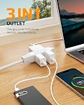 DEWENWILS 360° Rotating Flat Plug Extension Cord, 6FT Extension Cord Rotating Plug, 3 Prong 16/3C Grounded Flat Power Cable for Indoor Narrow Space, 13A/125V/1625W SJT-3, ETL Listed, White