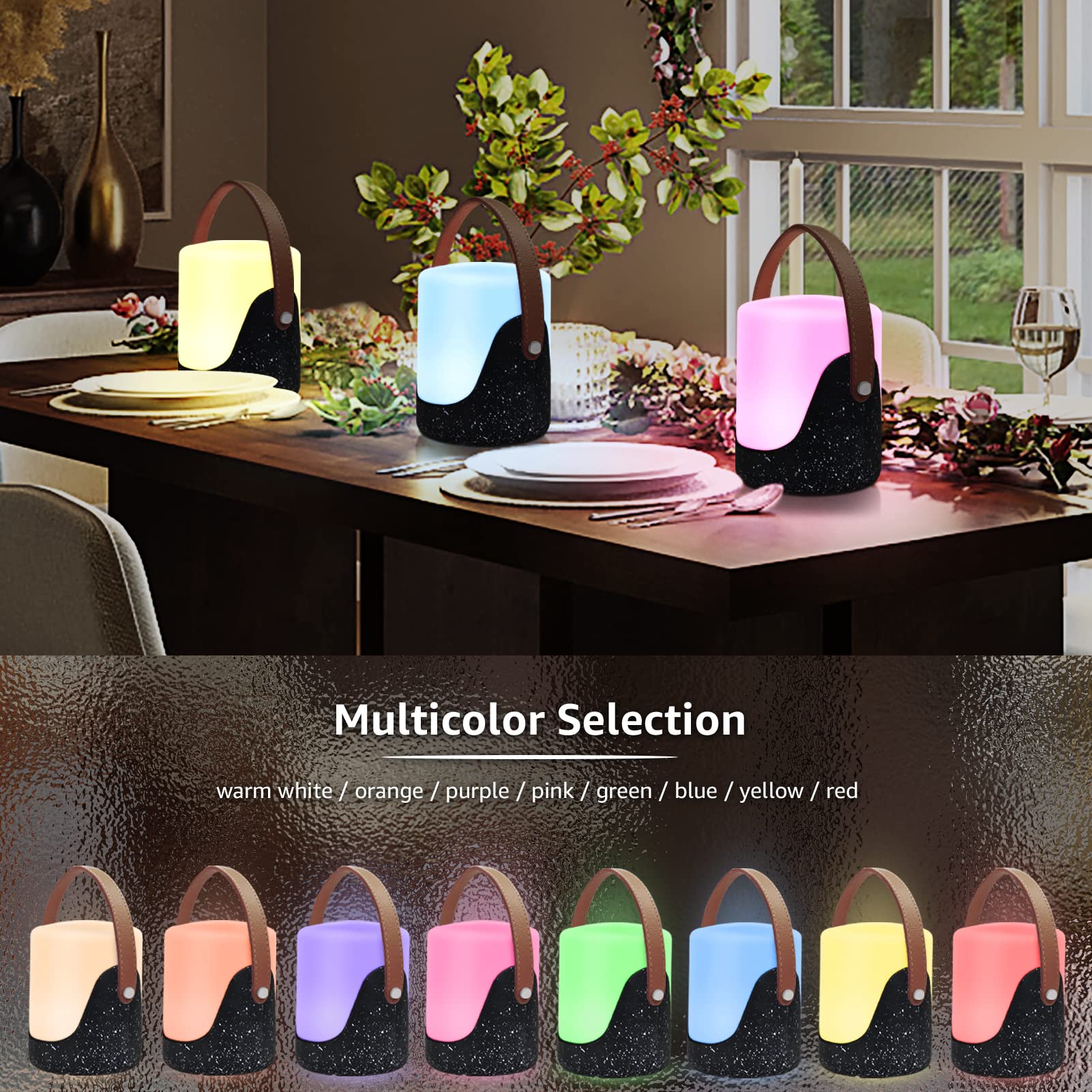 Lampada Da Tavolo LED MALUX A Batteria: Wireless, Ricaricabile USB, IP44 Impermeabile, 8 Colori E Luce Calda Dimmerabile Per Esterno/Interno