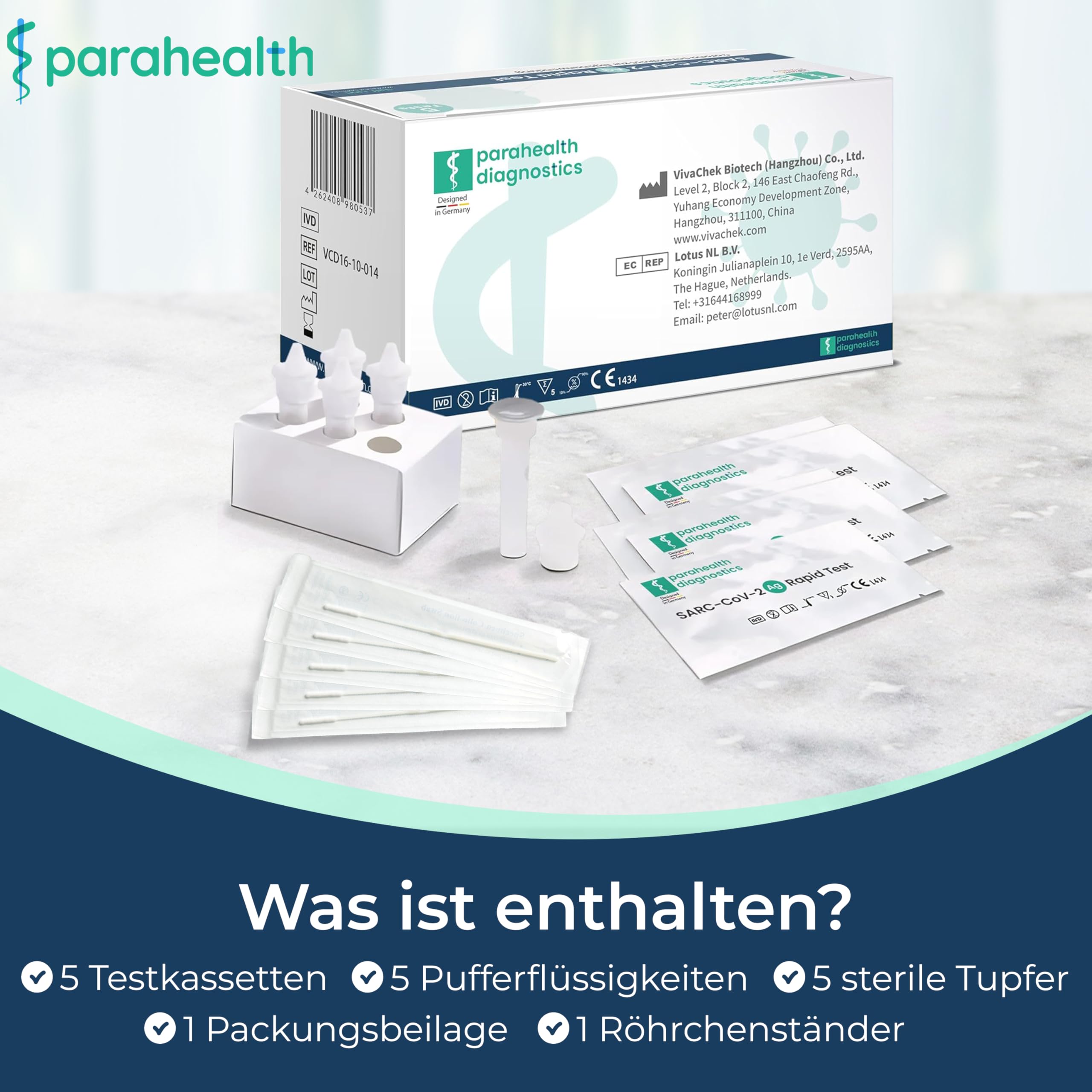 diagnostics - 40 tamponi rapidi per COVID-19, Test Antigenico Nasale, Validato per Nuove Varianti 2024, Sensibilità Alta