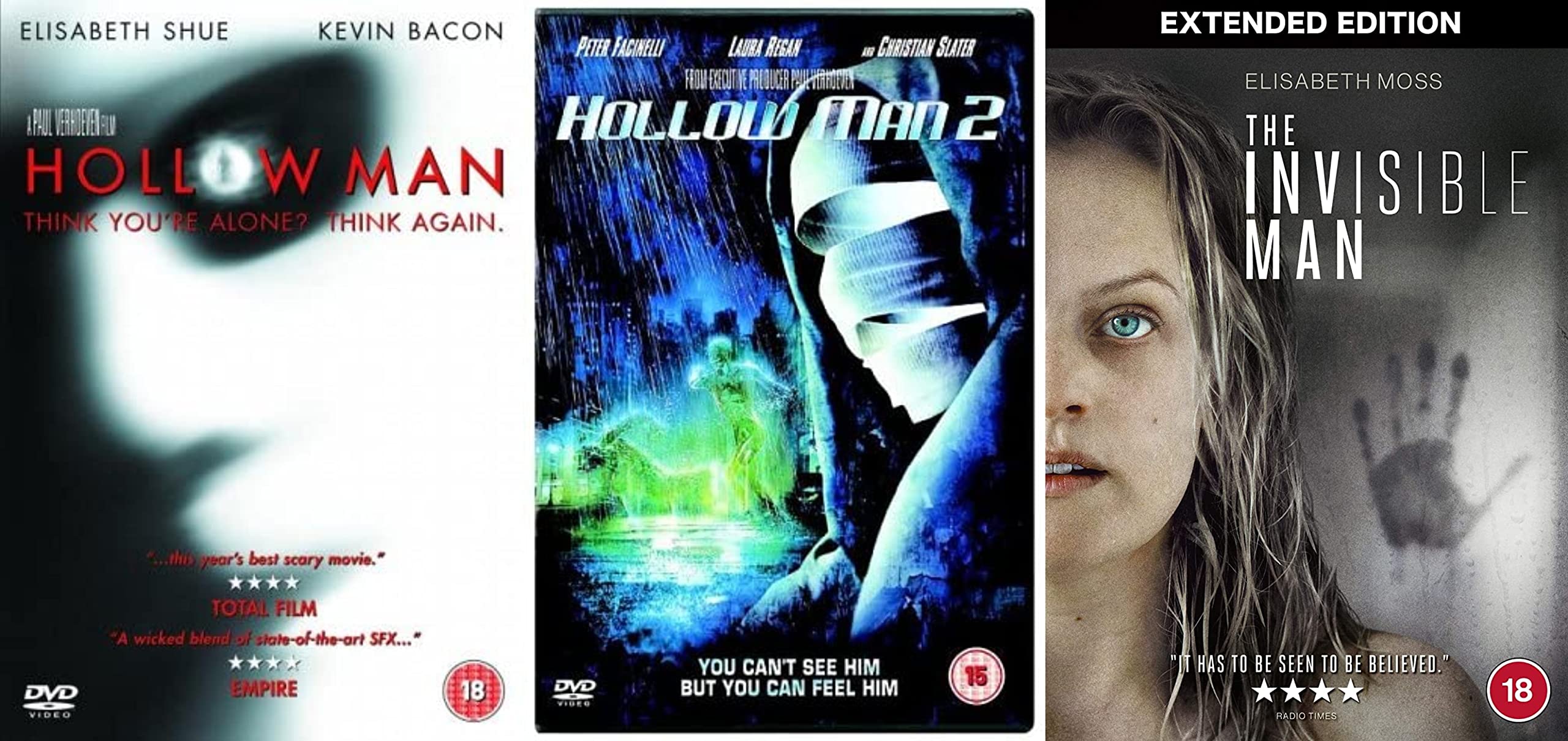 Hollowman 1-2 y The Invisible Man DVD trilogía de películas de suspense y ciencia ficción