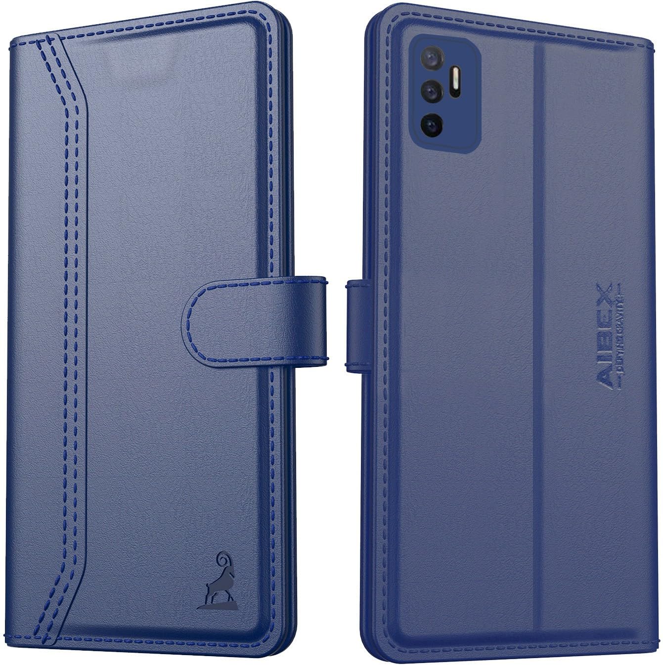 AIBEX ® Vivo Y75 4G / Vivo V23e Flip Cover Leather Finish | Inside TPU with Card Pockets | Wallet Stand | Complete Protection Flip Case Blue (B09VKPV7W6) Amazon Price History, Amazon Price Tracker