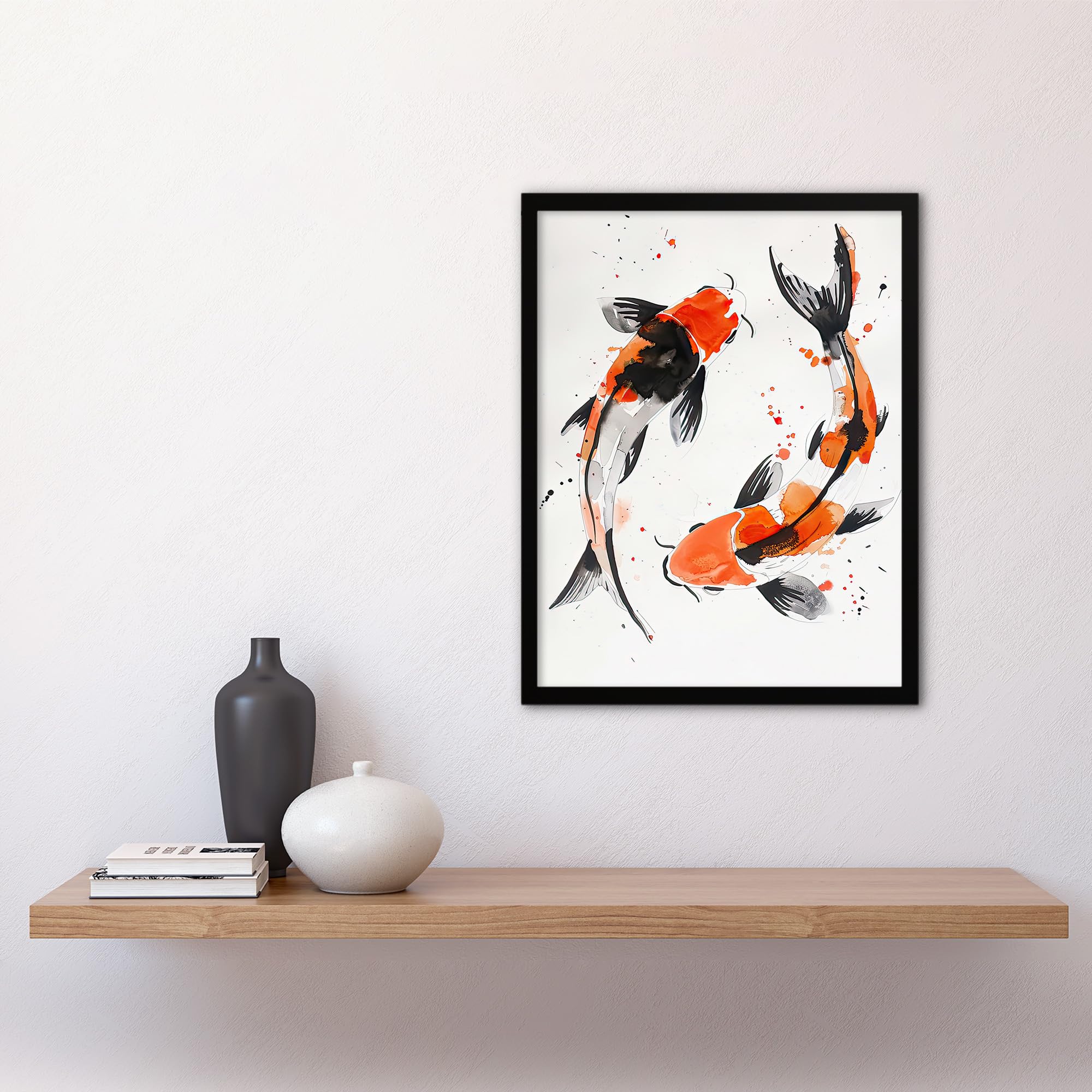 Amazon.com: Artery8 Two Japanese Koi Carp Fish Bright Watercolour