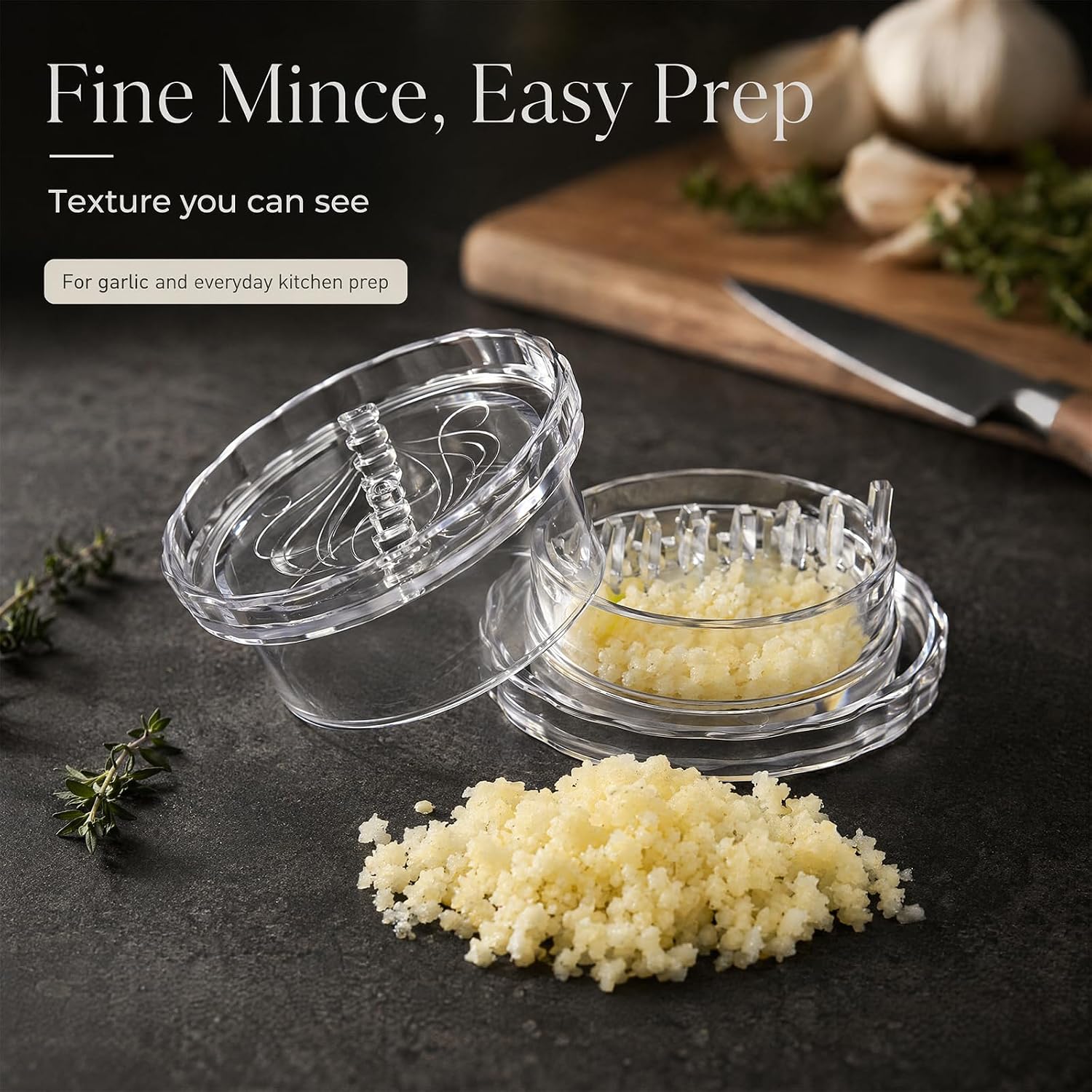 Garlic Twister Mincer, Garlic Press-Clear Crusher for Ginger,Herbs 2PCS