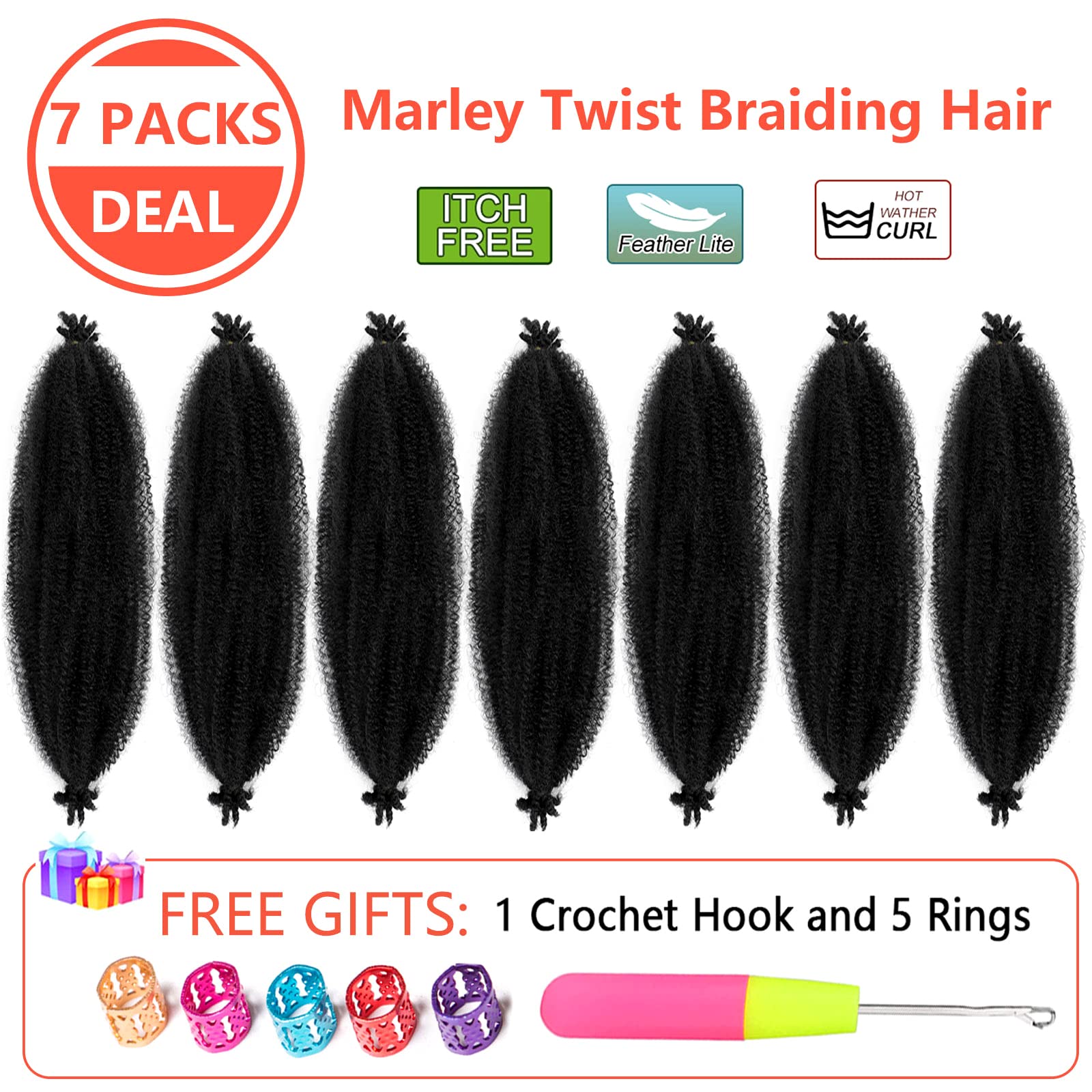 PreFluffed Spring Twist Hair, PreStretched Marley Twist Braiding Hair