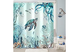 Enchanting Sea Turtle Shower Curtain for Coastal Ambiance