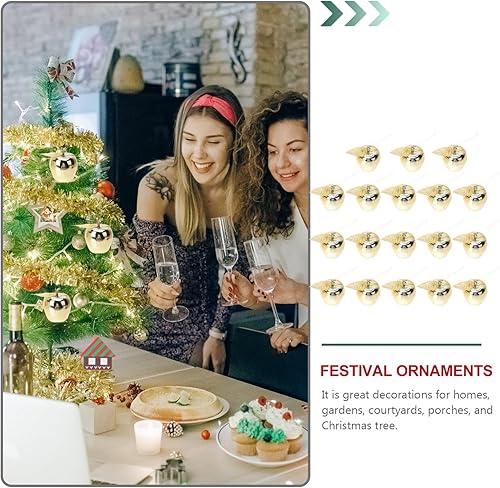 Miniatura 2 de BESTOYARD 24 piezas de manzanas de Navidad colgantes de manzanas rojas de cristal, decoración de vacaciones, decoración con purpurina, decoración