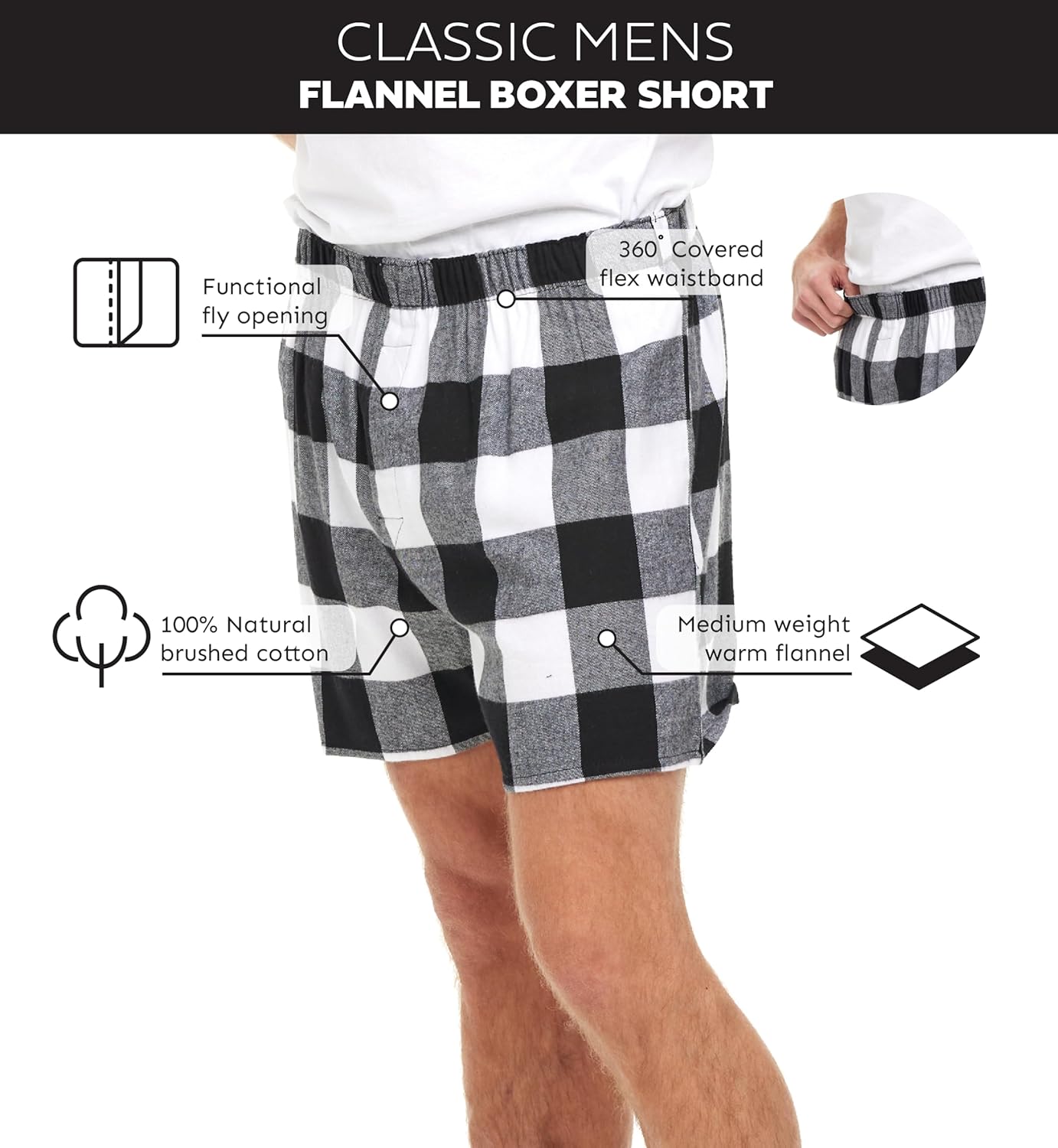 Andrew Scott Men's 4 Pack Cotton Flannel Super Soft Woven Boxer Shorts - Image 4