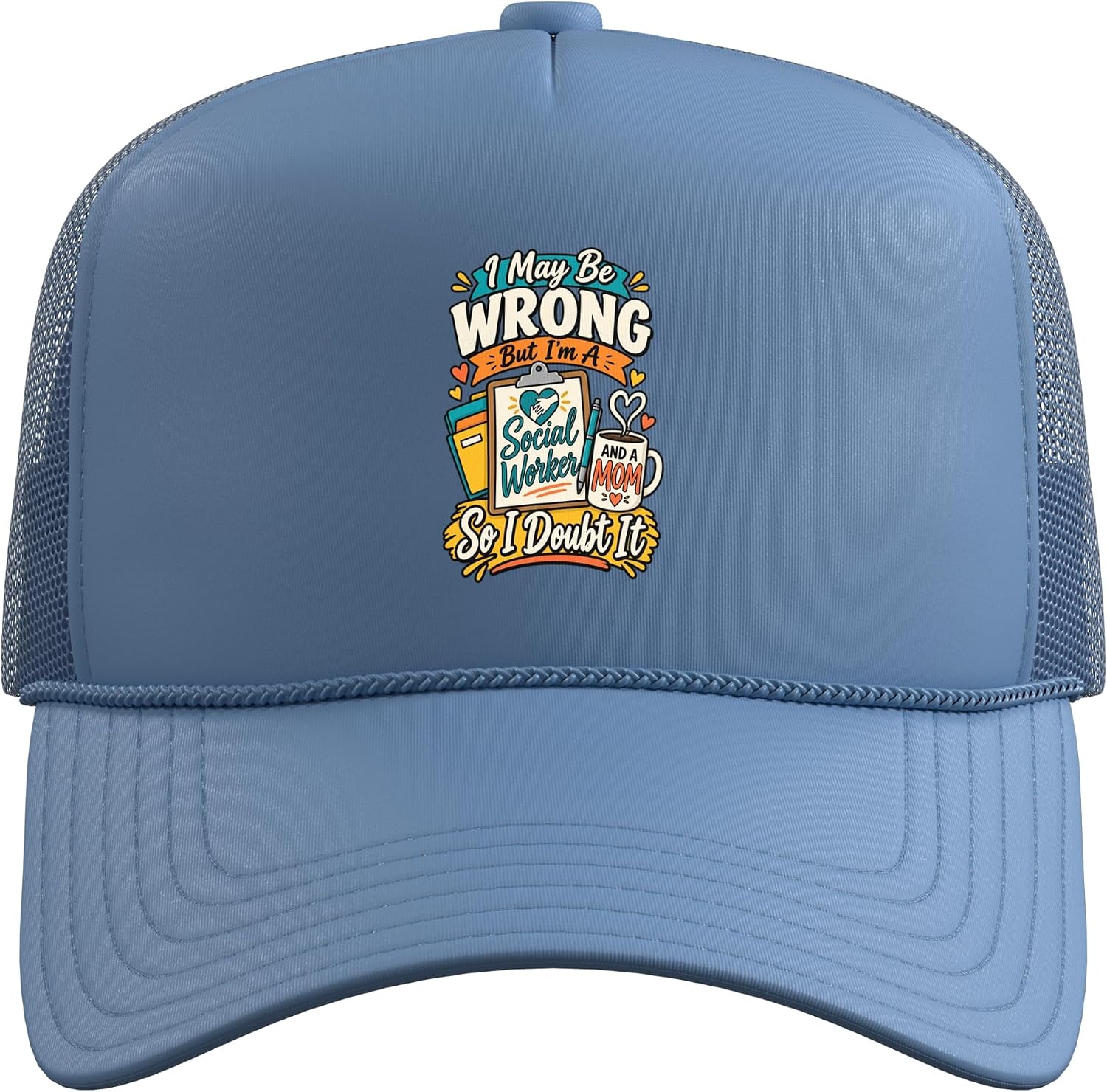Funny Social Worker Mom Case Worker Trucker Hat with Adjustable Mesh Back image 2