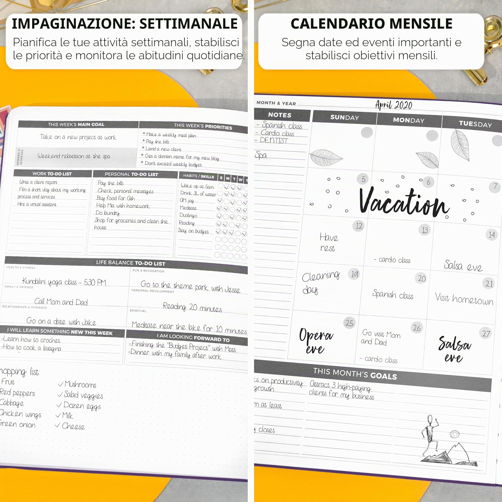 Clever Fox Planner Daily PRO – Agenda giornaliera e diario di gratitudine per aumentare la produttività, la gestione del tempo e raggiungere i tuoi obiettivi, senza date, formato A4, 21,5 x 28 cm,