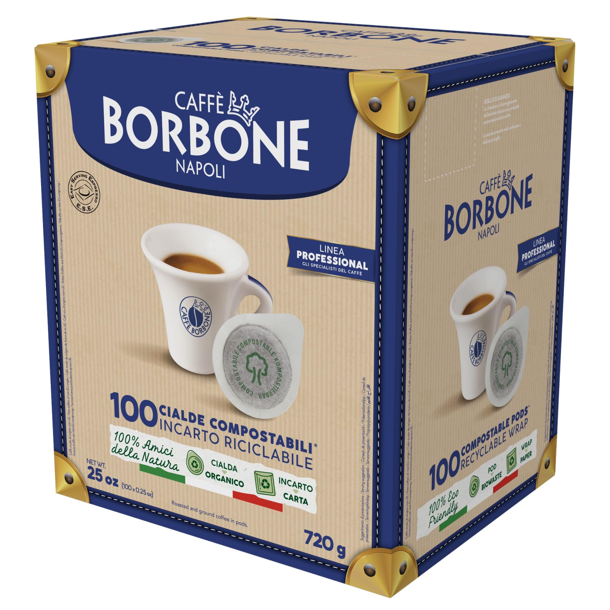 Caffé Borbone 4 x 50 Kaffee-Pads 44 mm: 50 Schwarz, 50 Blau, 50 Rot, 50 Gold