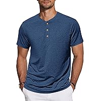 TARAINYA Henley T-Shirt Uomo Cotone Maniche Corte Maglietta Casual Comfortevole con