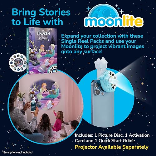 Miniatura 2 de Moonlite Carretes de cuentos para proyector de linterna, niños pequeños  Frozen Royal Sleepover  Paquete de carrete individual para 12 meses en