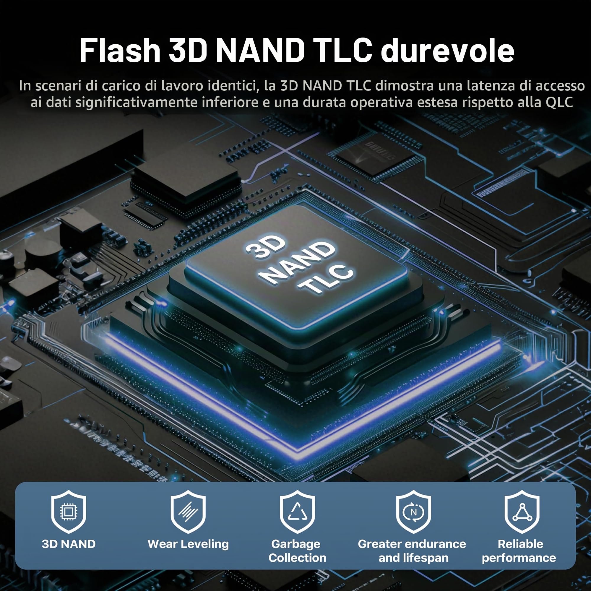 2TB NVMe SSD M.2 PCIe4.0 Gen 4×4, M.2 2280 Unità a stato solido interna per gaming, velocità sequenziale fino a 5.000 MB/s, SLC Cache 3D NAND TLC, compatibile con PS5, laptop (RP5000)