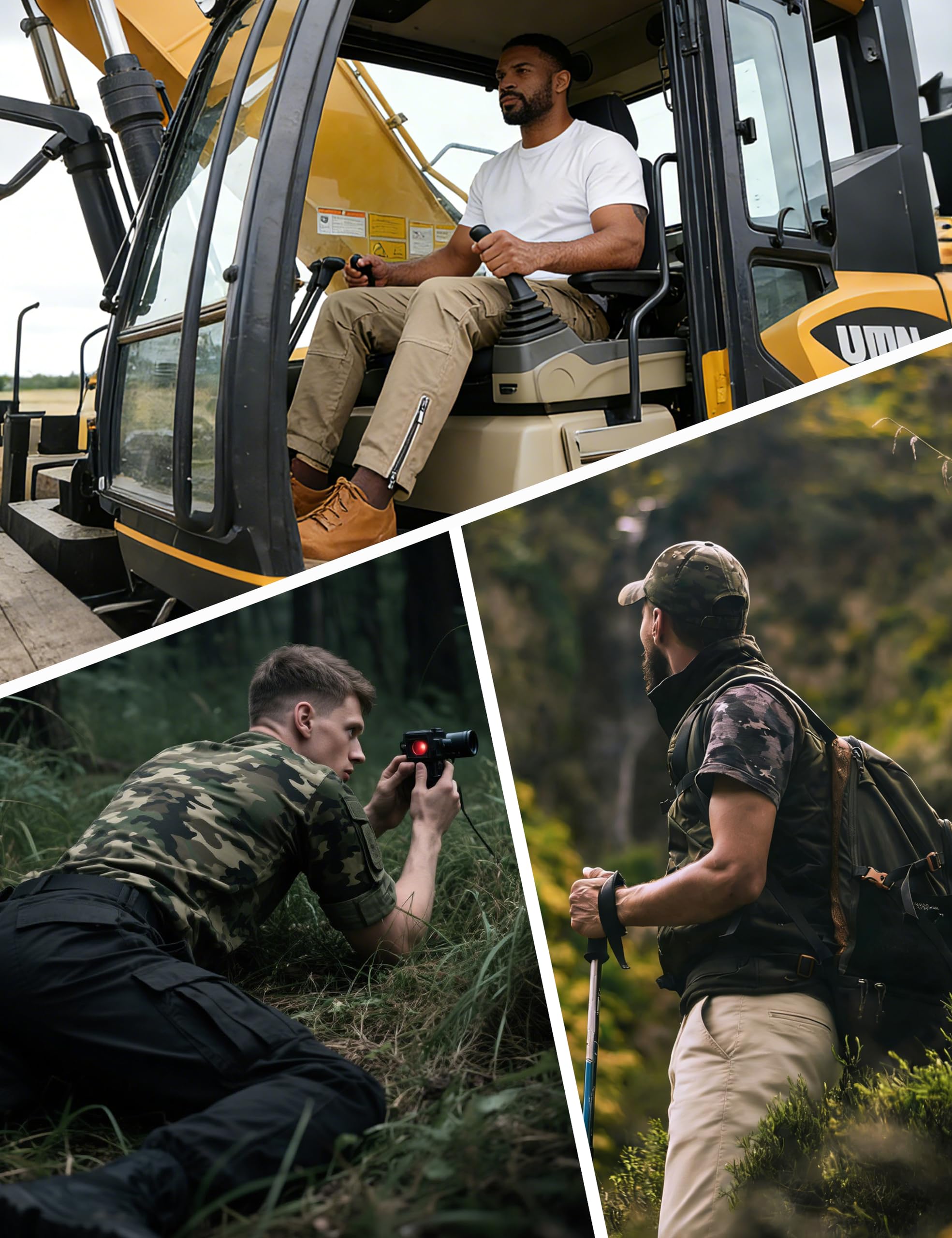 MAGCOMSEN Cargohose Herren Baumwolle Outdoor Hosen für Herren Multi Taschen | 97% Baumwolle 3% Elasthan,Army Taktische Hose,Stretch Komfort Atmungsaktiv,9 Taschen,Reißverschluss Beinabschluss