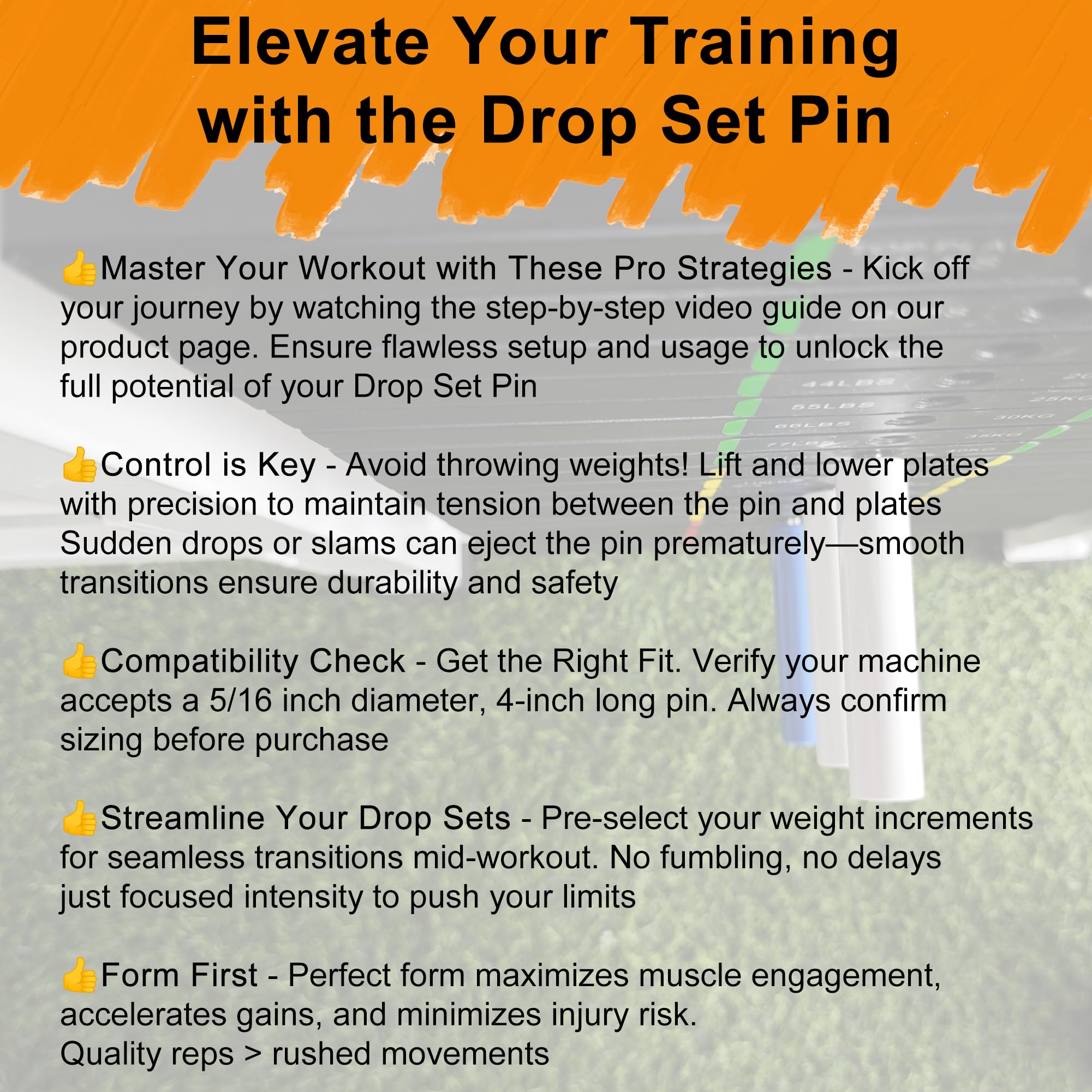 Weight Stack Selector Pins Drop Set Weight Stack Pins - Gym Training ...