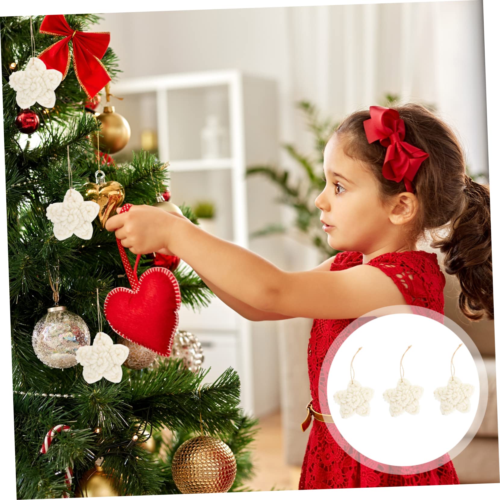 Tofficu 9pezzi Pendente Decorativo Forma Di Stella Per Albero Di Natale Toppe Per Fai Da Te Addobbi Natalizi e Accessori Per Abbigliamento