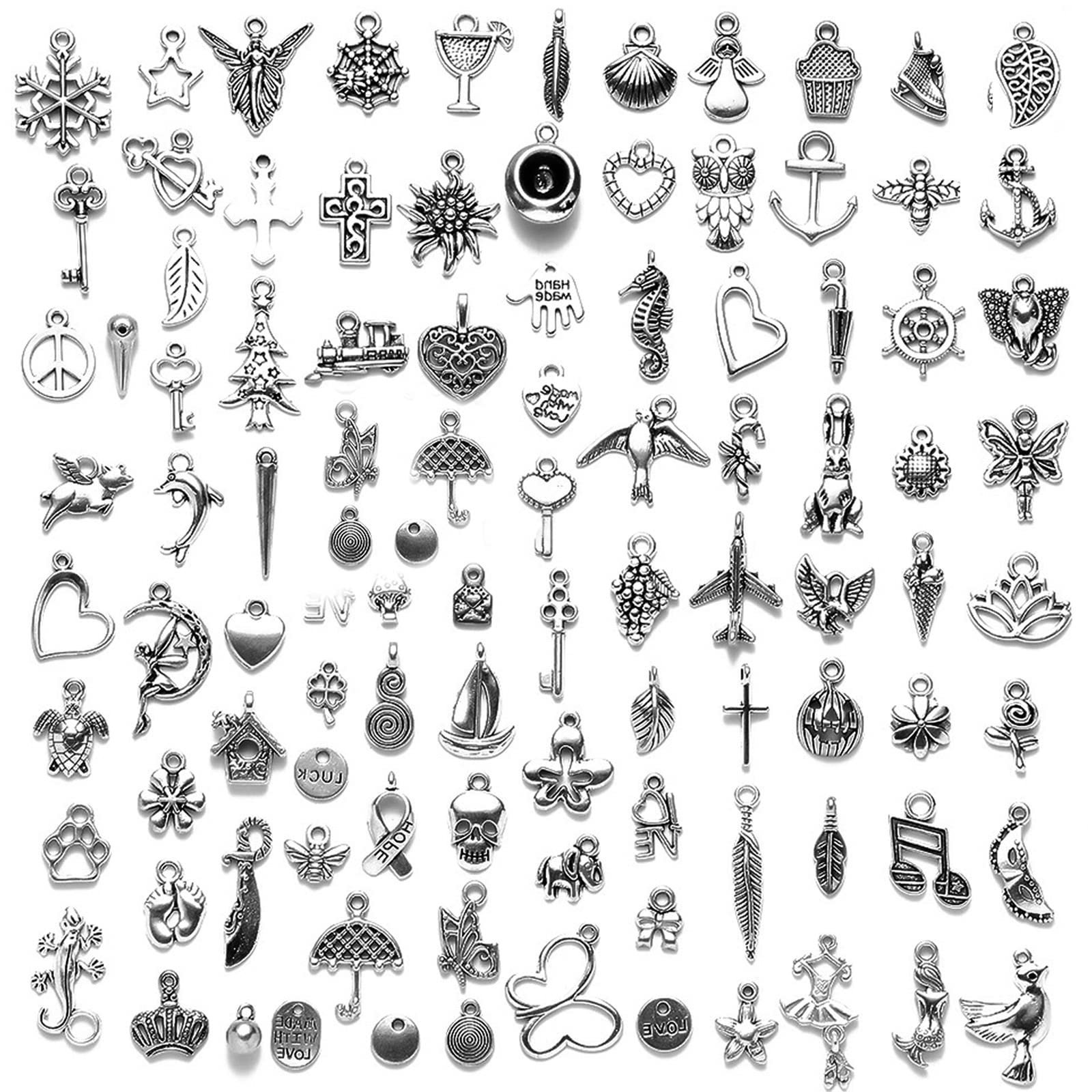 LUFFLOK 62 Pièces Breloques Creation, Charms Clés Vintage, Charms