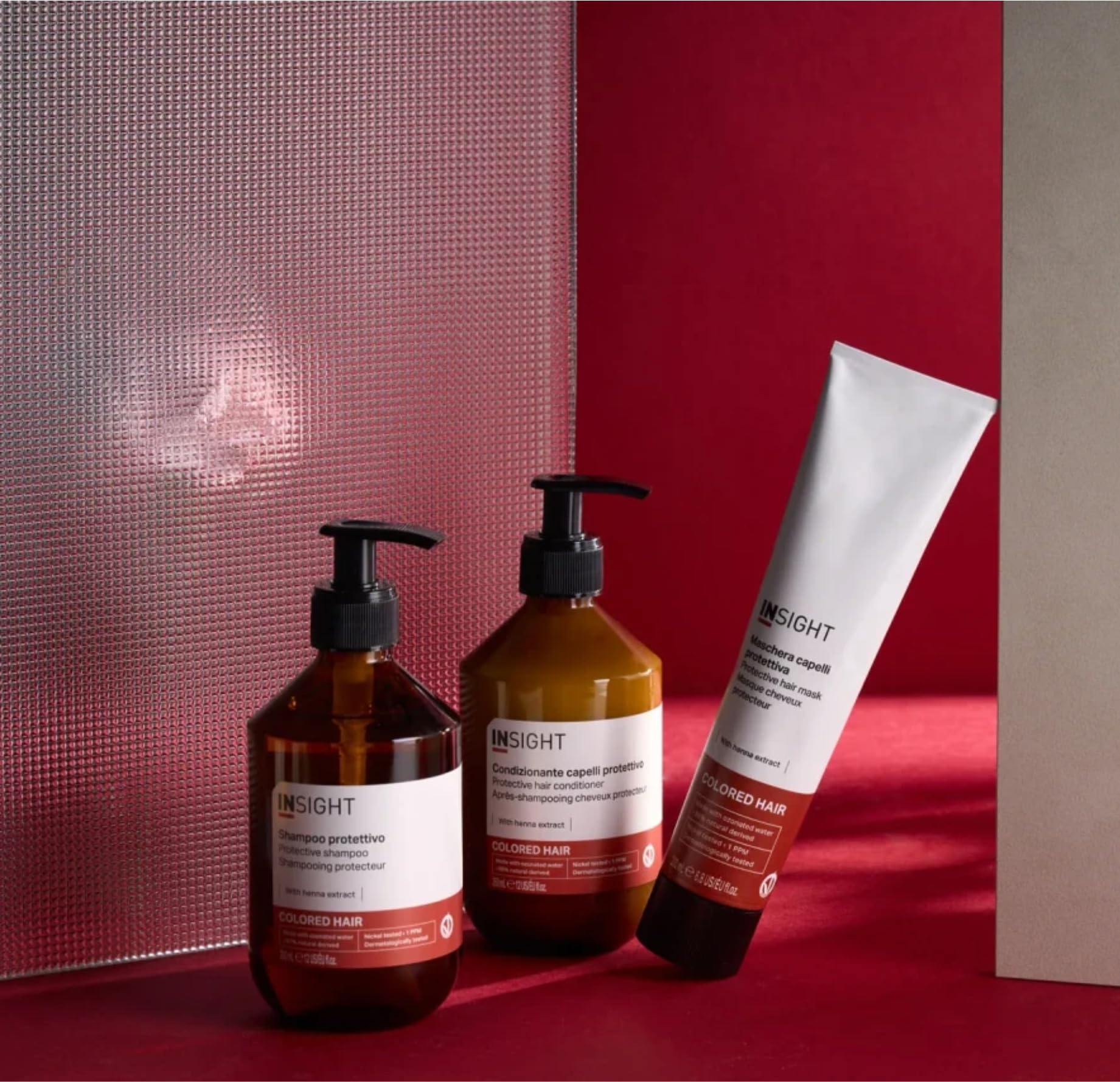 Insight Acondicionador protector para el cabello, 350 ml, acondicionador para proteger el color, envase de cristal