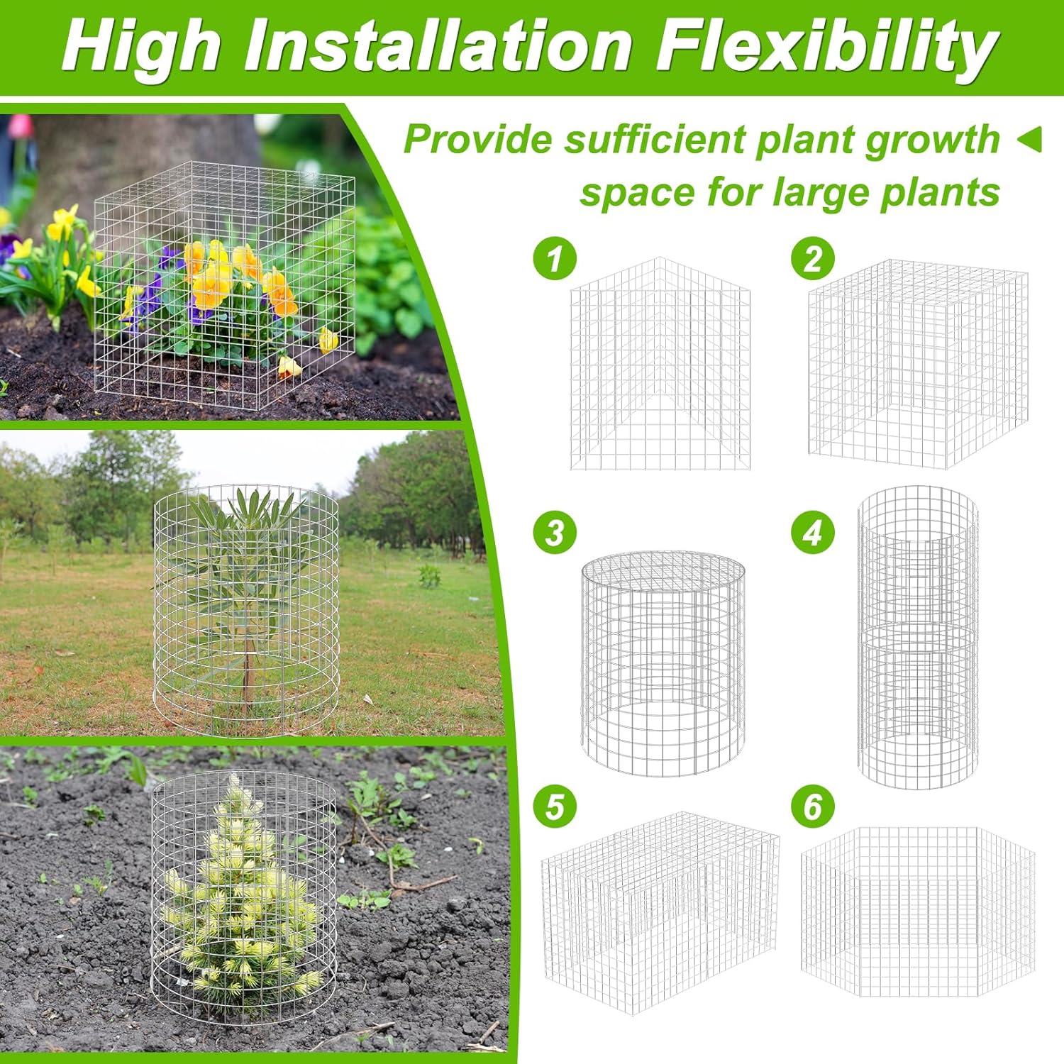 25 Packs Wire Plant Protectors Wire Plant Cages 12" x 12" with Lids and Ground Stakes Metal Mesh Plant Cage Chicken Wire Cloche Protect Plants, Garden, Shrubs and Vegetables from Animals Plant Covers