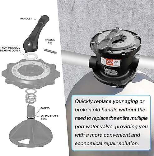 Miniatura 2 de MULAN SPX0714BA Llave de repuesto para válvulas multipuerto Hayward SP0714T y sistemas de arena, color negro