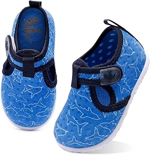 FEETCITY Water Shoes for Baby Boys Girls Barefoot Quick-Dry Aqua Sock Outdoor Athletic Sport Shoes Blue Shark 12-18 Months Infant