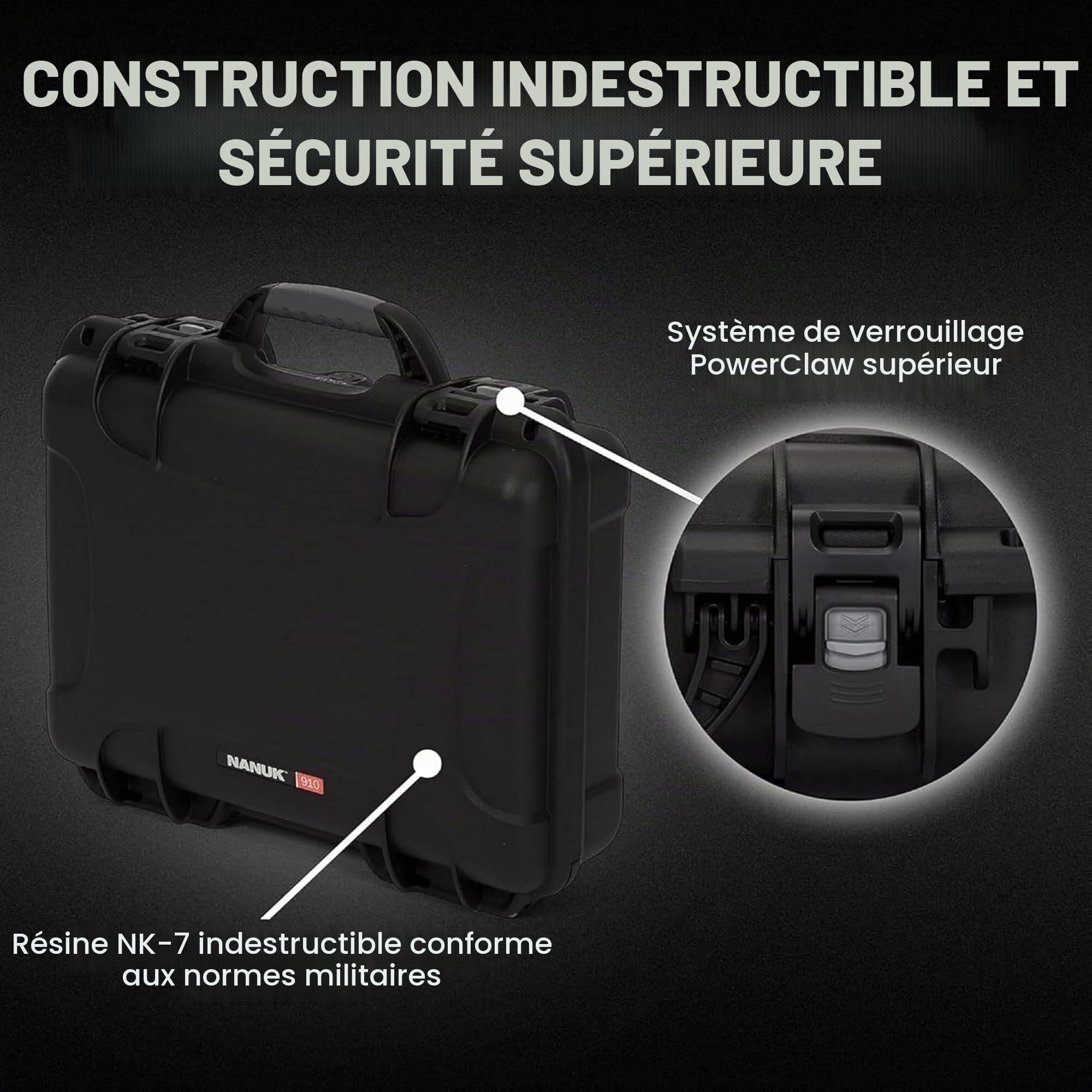 NANUK 910 Valise Rigide de Protection avec Mousse Prédécoupée, Étanche