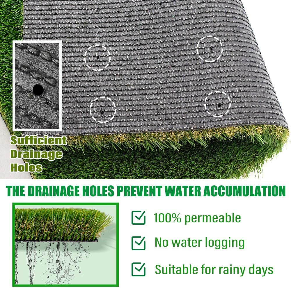 GL Super Thick Artificial Grass Turf Sample 1FTX1FT, 1.77" Indoor Outdoor Garden Lawn Landscape, Durable PU Backing Luxurious Synthetic Grass