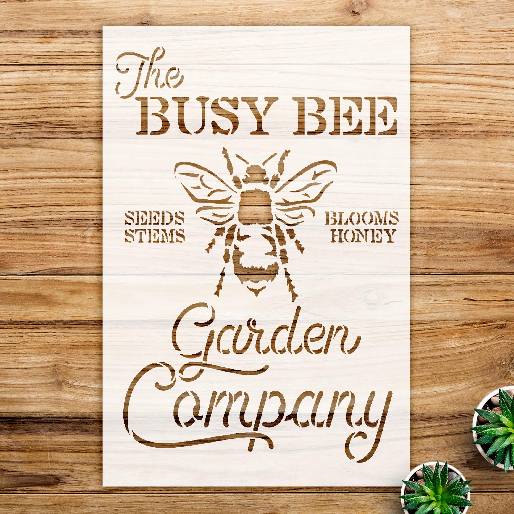 Garden Stencil Pattern for Home Decor, DIY Spring Farmhouse Kitchen Projects, Perfect for Walls, Wood, and Crafts - Size A2 (15.6