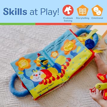 Melissa & Doug Ks Kids My First Activity Book 8-Page Soft Book for Babies and Toddlers Early Learning Developmental Plush Soft Activity for Babies and Toddlers