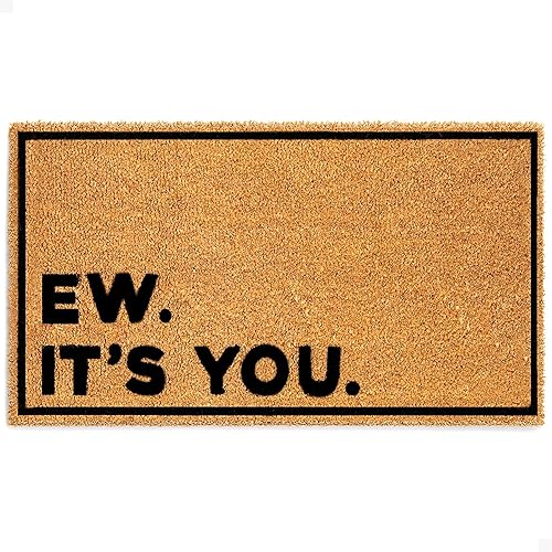 THEODORE MAGNUS Divertido tapete de bienvenida para puerta delantera con respaldo antideslizante, tapete de fibra de coco duradero, perfecto para