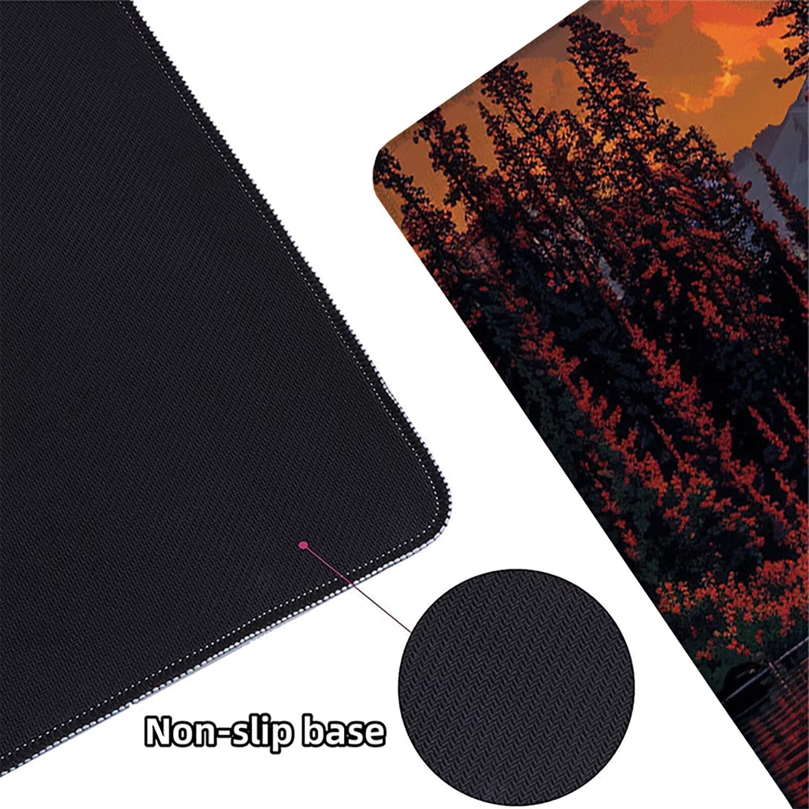 Amanecer Alfombrilla Ratón Gaming XXL 1500x800x3mm, Alfombrilla Gaming Amarillo Mousepad con Base de Goma Antideslizante, Impermeable Desk Mat para Teclado y Raton, Accesorios Gaming, Regalos 1-9